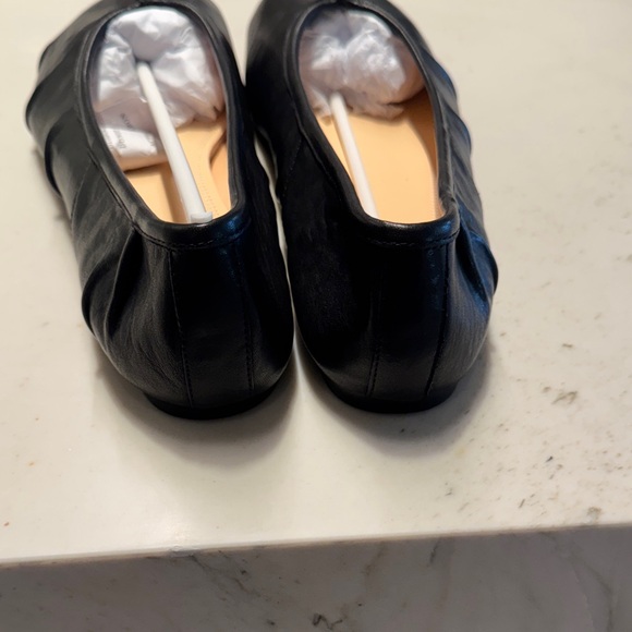 WoodchuckSato Black Leather Split-Toe Tabi Fold Ballerina Ballet Flats - Picture 7 of 12